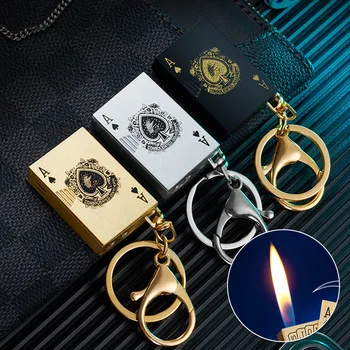 WM0026  Wholesale of Small Open Flame Lighters, Metal Inflatable Igniters, Keychains, Smoking Accessories