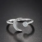 Ring Rings Ring S925 Silver Hand Ornament Female Artistic Temperament Star Moon Opening Rose Gold Ring