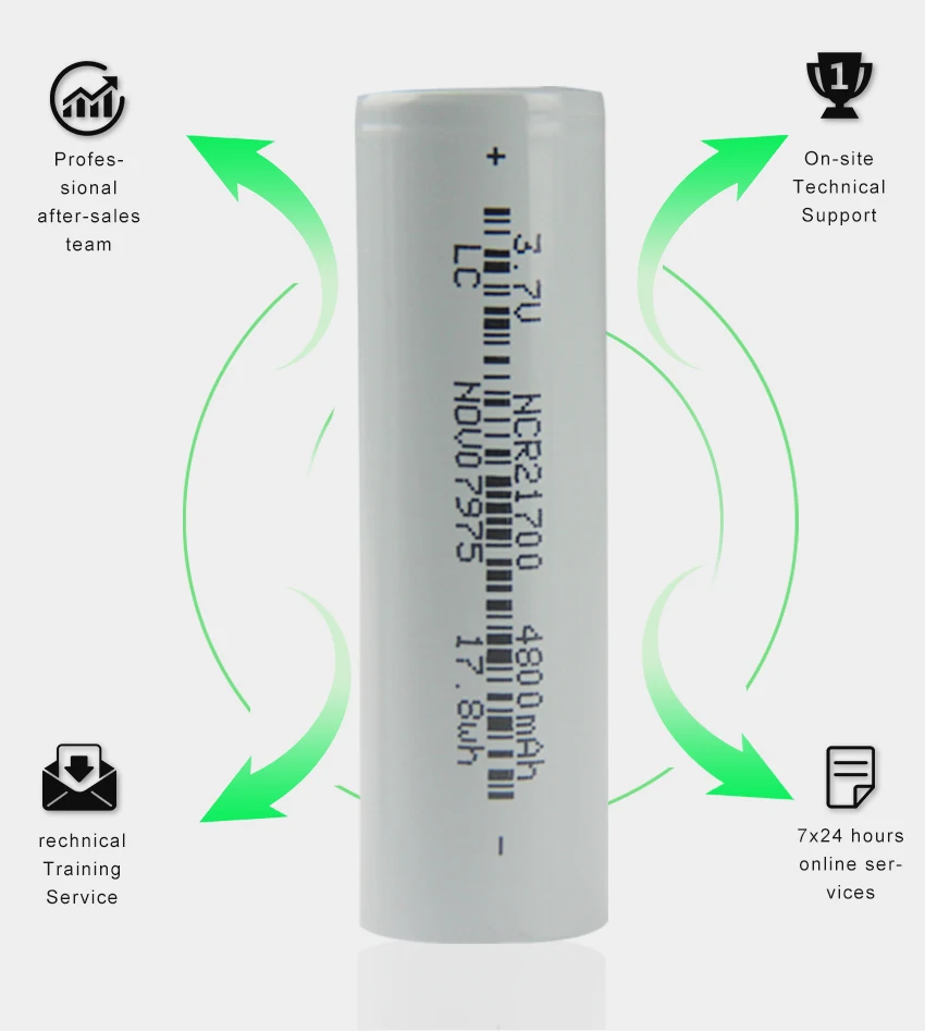 Cellule de batterie élevée de Li-ion des cellules de batterie de l'usine 21700 4800mAh 3.7V