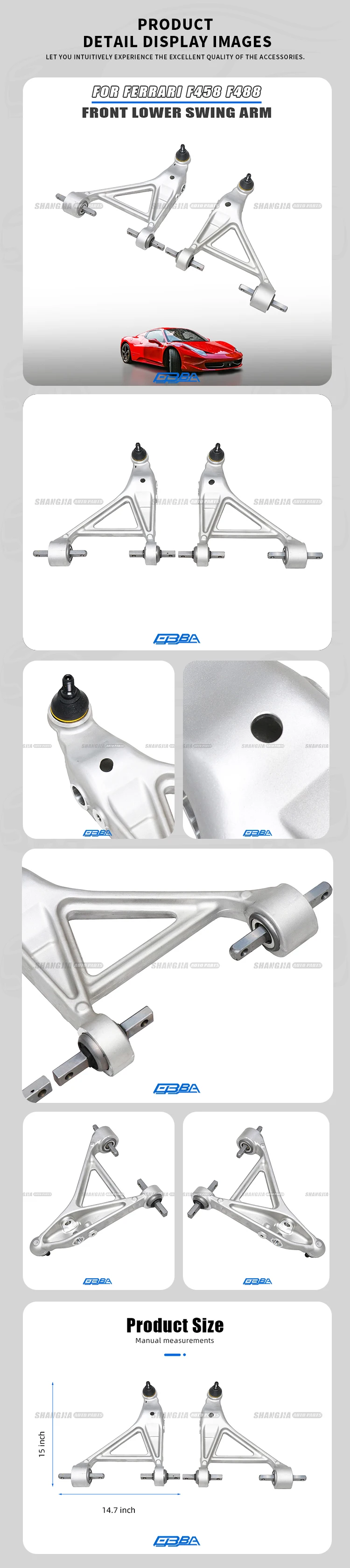 For Ferrari F458 488 235133 235132 Car Parts Original Factory Front Material Control Arm Left Or Right Hand Hanging System Parts factory