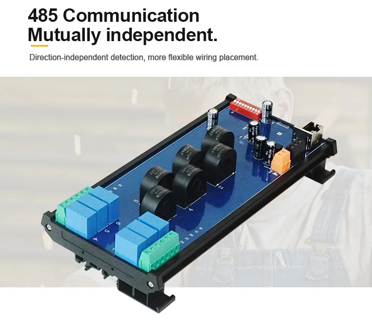 product huaqingjun 6 channel rs485 lan current voltage transformer detect module detection modbus rtu tcp acquisition module923-8