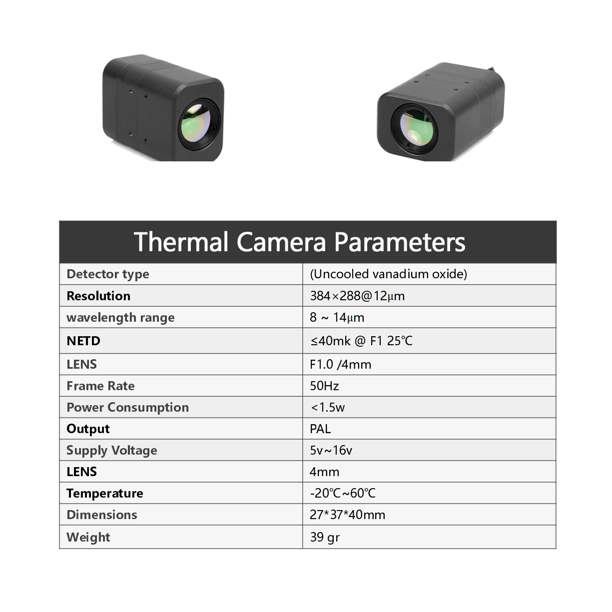 CADDXFPV 热成像无人机相机，高分辨率 384x640 模拟热成像，适用于遥控竞速和自由式金属结构