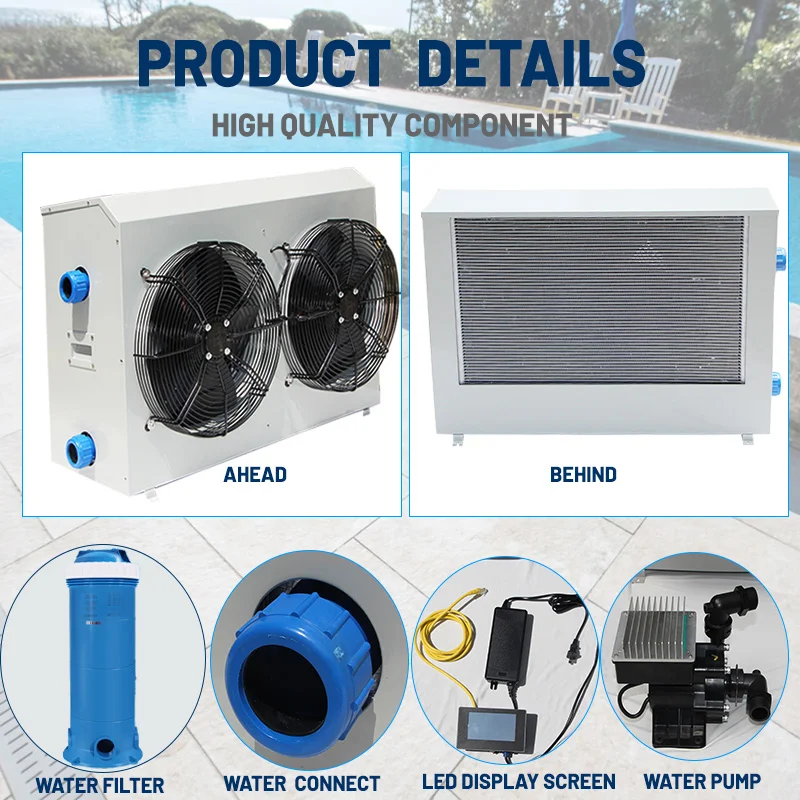 Large Swimming Pool Chiller, R32, R410 - detail 12