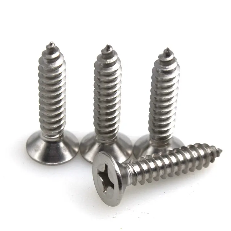 12G X 1 3/4" Pozi Countersunk Self Tapping Screws Stainless DIN 7982-25PK 