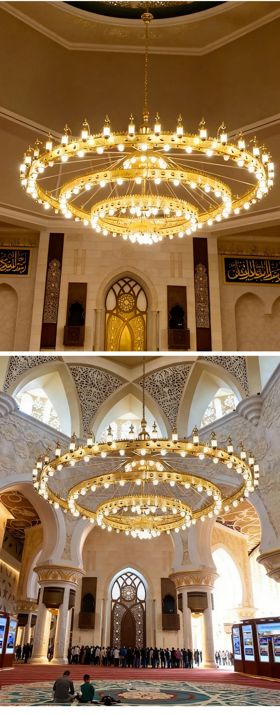 cpl 009 grand mosque lantern chandelier custom multi tiered led lighting for masjid prayer hall-4