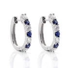 Sterling Silver Hoop Earrings Silver 925 Sterling Silver Jewelry Fine Hoop Moissanite Earrings