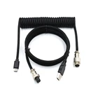 5 PIN Female Aviation Plug To USB2.0 Braid Cable TPU Wire Add Black PP Nylon And Black PETsheath