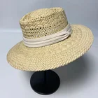Popular Summer Wholesale Popular Ladies Summer Beach Hollow Out Wide Brim Ribbon Decoration Straw Hats