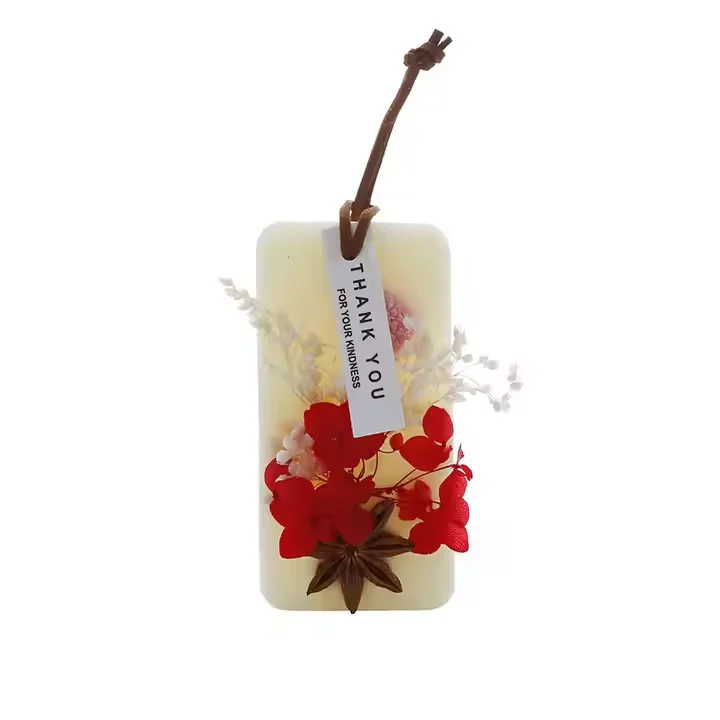 eco friendly oem odm hanging scented flower wax block custom handmade aroma wax tablet with natural fragrance for closet drawer car and home decoration-4