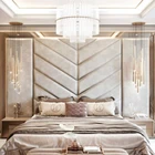 Custom Designer Light Color Modeling Bedroom Background Wall Fabric Leather Soft Wall Panels