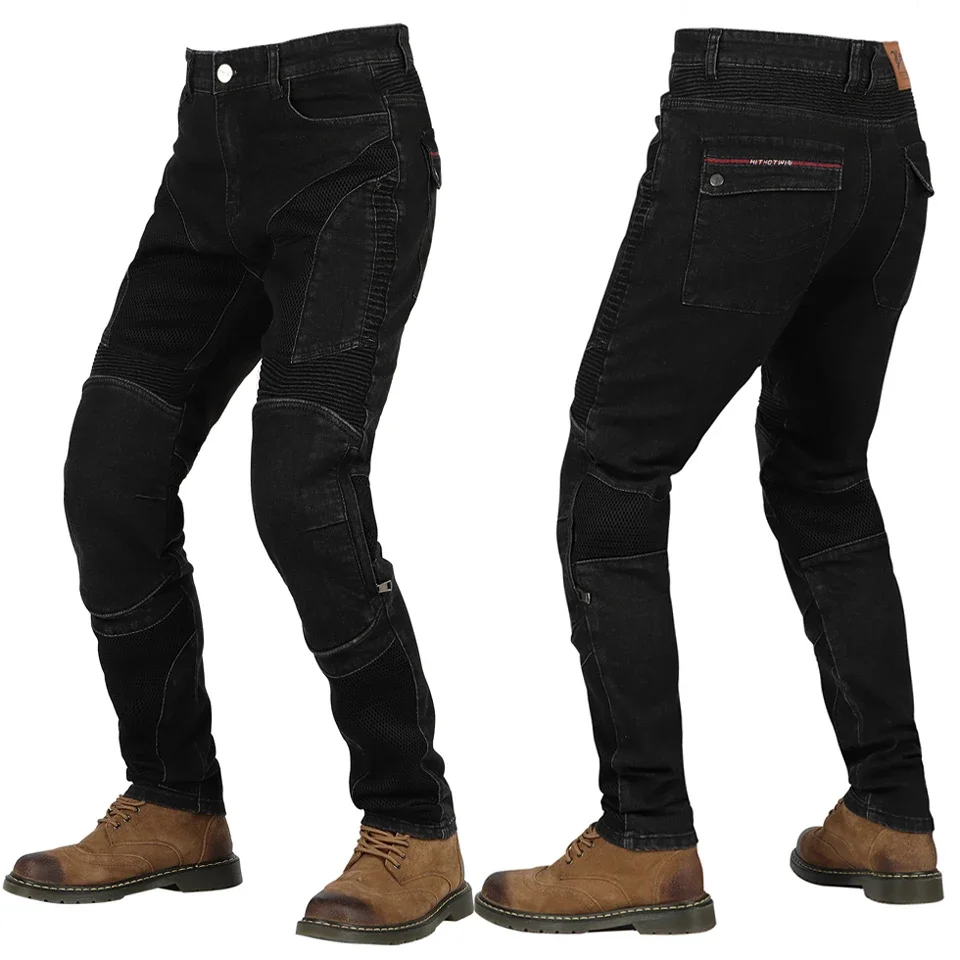 Men's Motorcycle Riding Pants Blue Jeans Motorbike... – Grandado - View #8