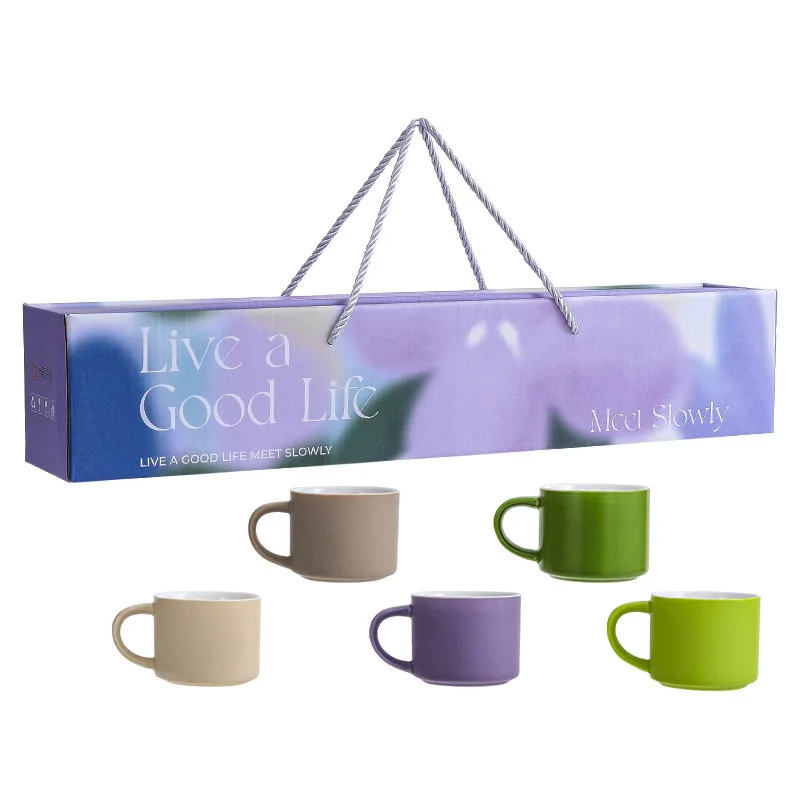 Colorful Ceramic Coffee Espresso Cup Set Birthday Girlfriend Lover Christmas Porcelain Mug Ceramic Gift Cup