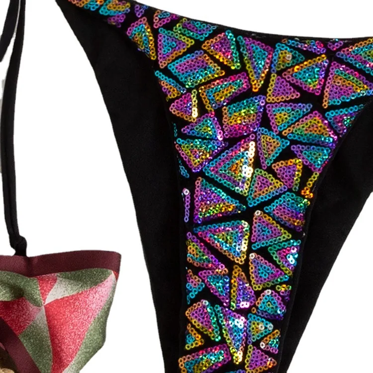 Custom Beaded Bikini Set Swimsuit Two Piece Swimwear Sexy Lingerie