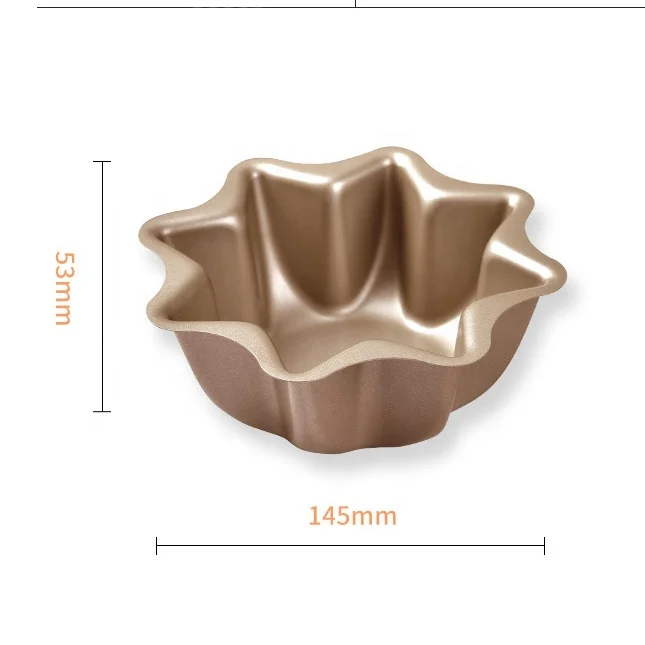 Gold carbon steel octagonal cake mold oven baking tool Eight petal flower shaped baking tray Aluminum alloy cake molds