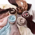 Chiffon Scarf Chiffon Premium Malaysia Gradient Heavy Chiffon Long Hijab 2 Tone Scarf