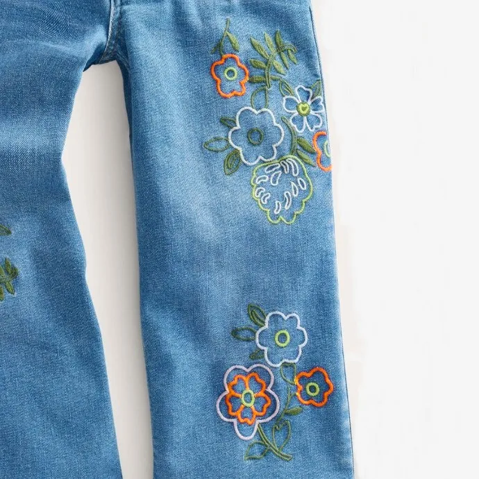 2023 Fashion Top Quality Jeans for girl  kids blue jean Custom Embroidered girl's Denim Pants Casual Wear Jeans