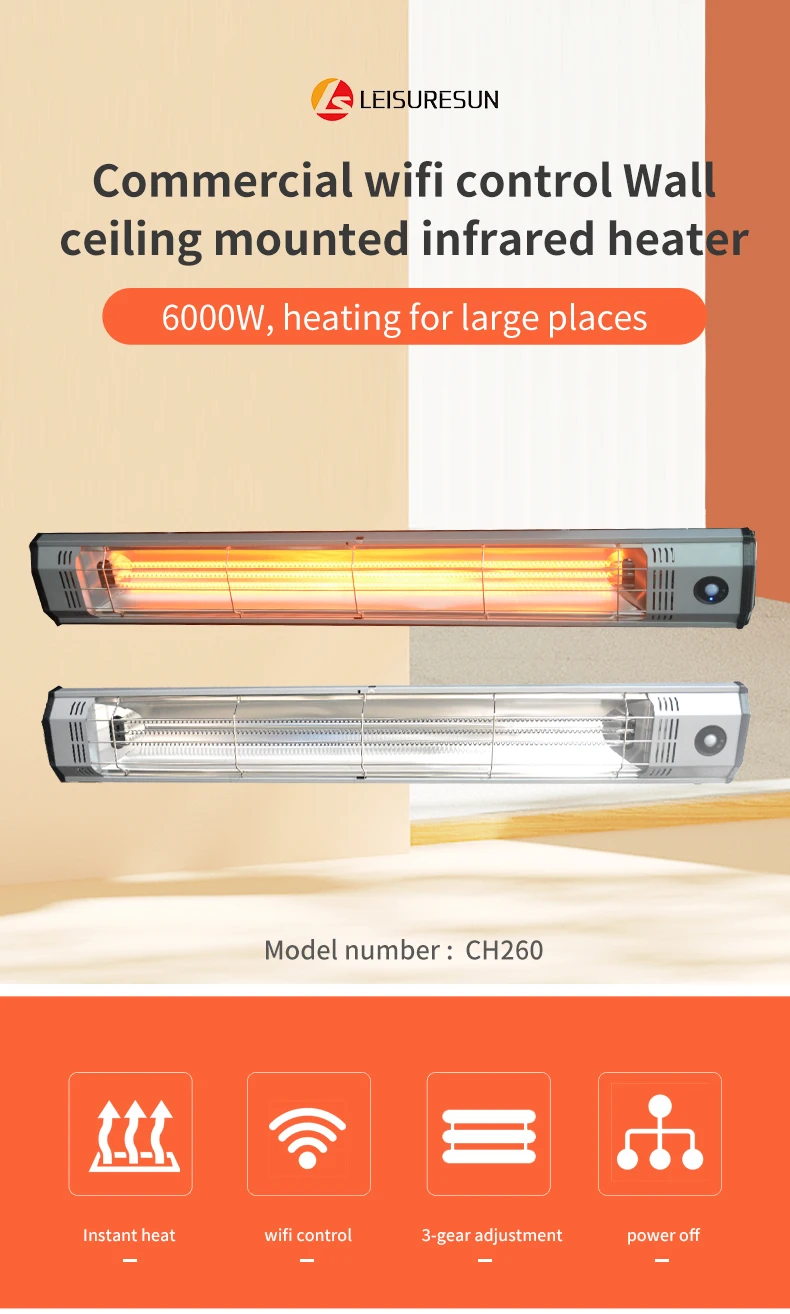 Ceiling Mounted Infrared Heater, CH260, 6000W - detail 4