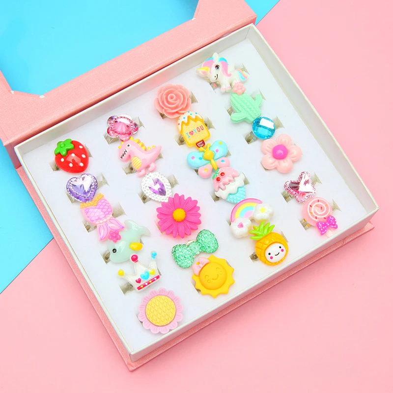 Wholesale Hot Style kawaii beautiful Diamond Jewelry Princess Ring toys for girls decoration