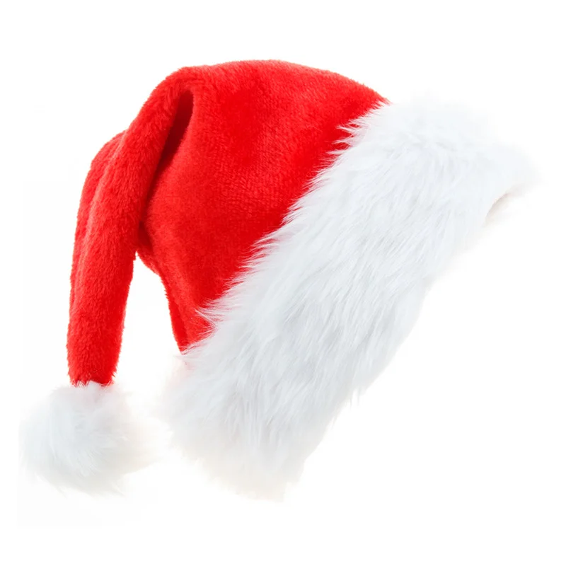 plush merry christmas decorated felt santa claus hat christmas