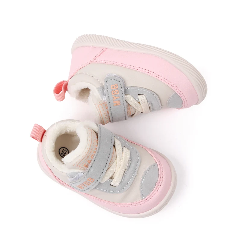 Autumn and Winter Baby Walking Shoes 1-3 Years Old Plus Fleece Warm Non-slip Children's Shoes factory