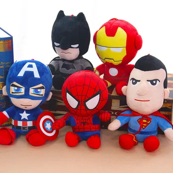 Dc And Movie Doll Hero Spiderman America Captain Bat man Man iron plush Stuffed toys children gifts