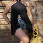 Women's Updated Style Summer Women's Fashion Ladies Backless Sleeveless Ruffle Design Plus Size Tank Tops