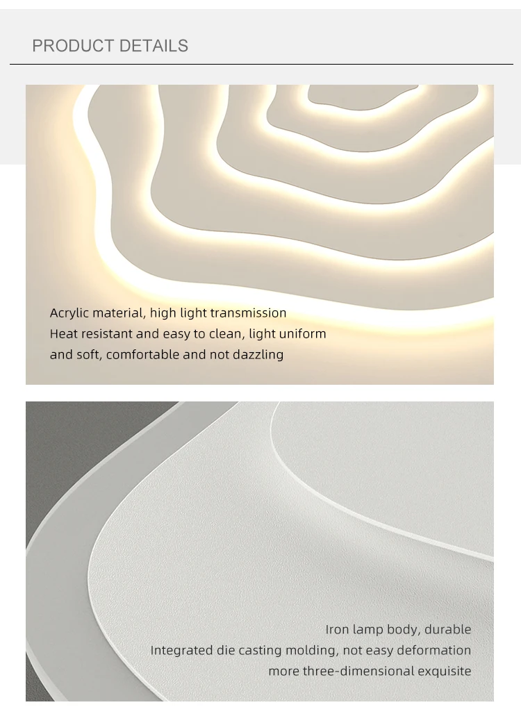 New Arrival Household Dimmable Lighting Bedroom Art Decorative Modern White Led Ceiling Light