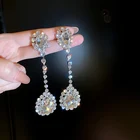 Gemstone Earrings Trendy Fashion Women Crystal Water Drop Gemstone Earrings