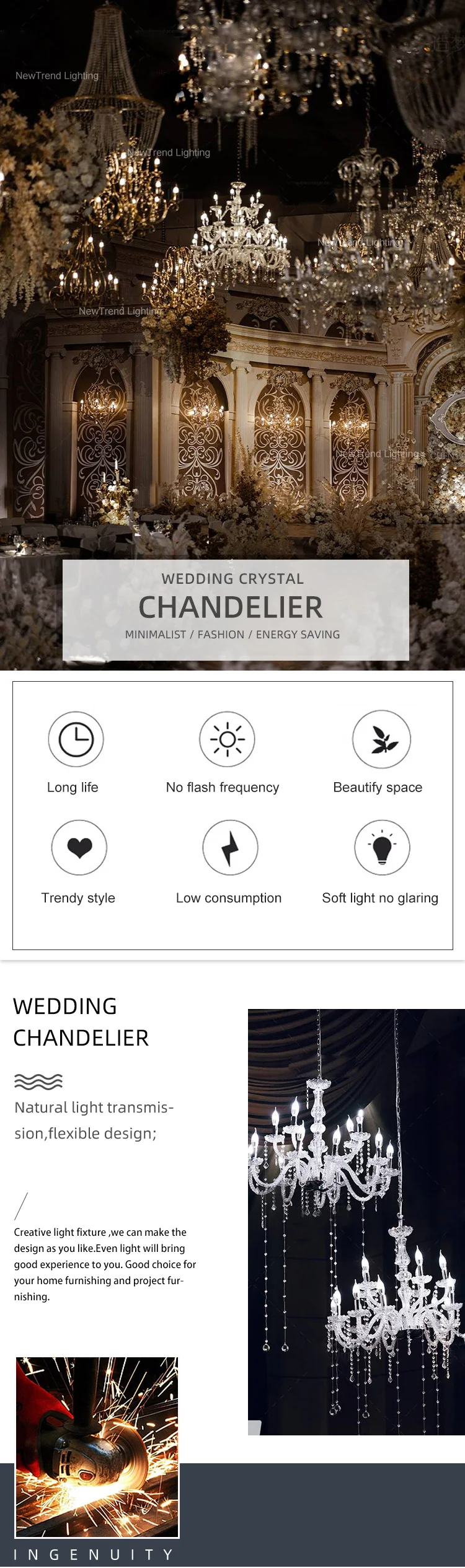 cpl 190 contemporary indoor decoration custom hotel lobby villa wedding hall led chandelier-0