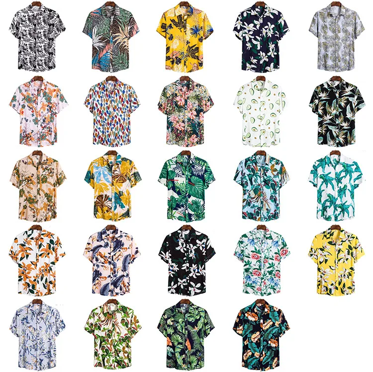 custom printed hawaiian button up shirt