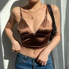 Ladies Top E-girl Cute 90s Ladies Halter Bustier Top Y2K Aesthetic Satin Women Camisole Tube Top