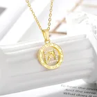 Jewelry New 12 Constellation Copper Zircon Necklace Stainless Steel Chain 18K Gold-Plated Jewelry Necklace