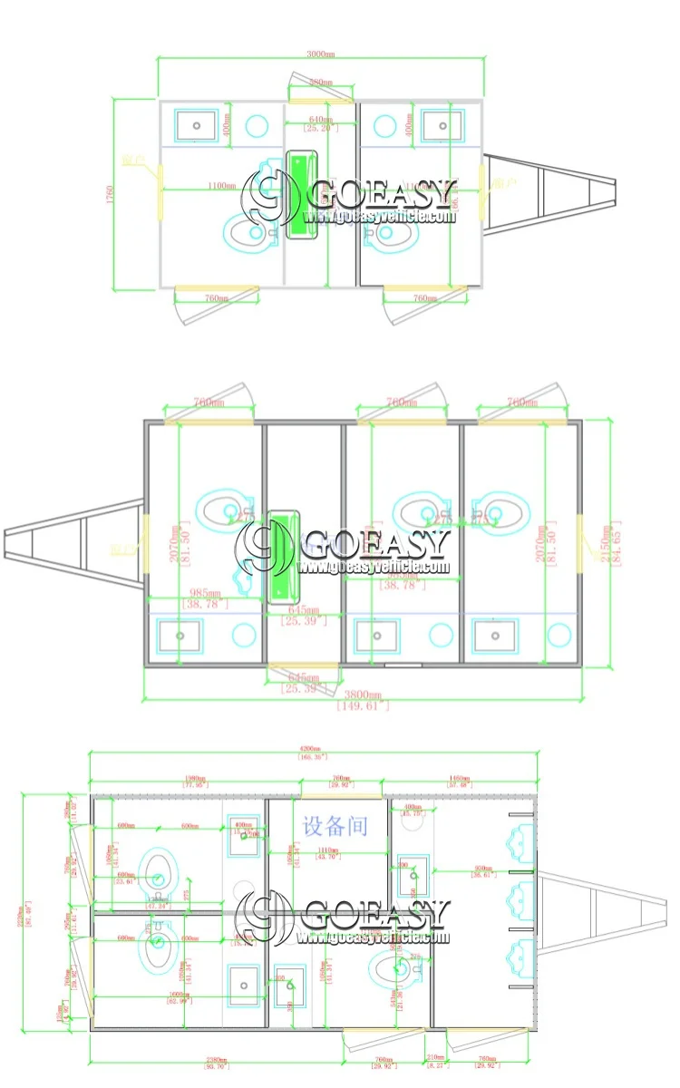 Cheap Price Bathroom Luxury Restroom Portable Mobile Restroom Trailers Mobile Toilet