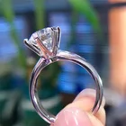 Ring Gold European And American 925 Classic Moissanite Ring Female 6 Prong Wedding Ring 18K White Gold Ring