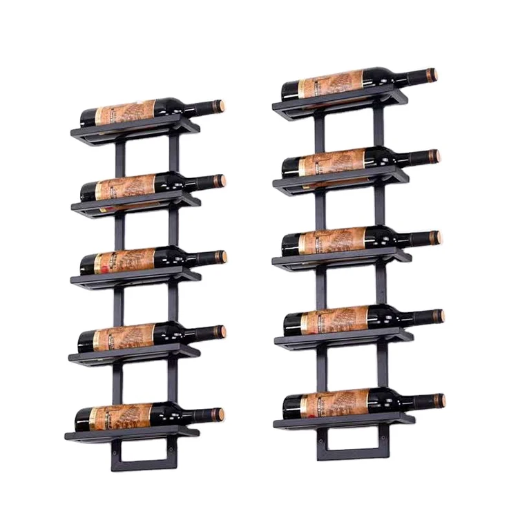 Wall Mounting Holder Iron Bottle Display Craft Vertical Metal Wine Rack