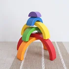 Toy Creative Building Blocks Educational Rainbow Stacker Rainbow Educational Wooden Toy