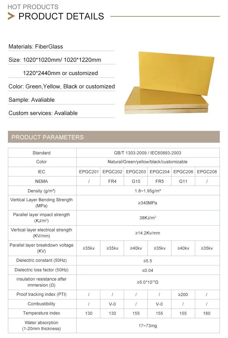 High Voltage and Temperature G11 epoxy resin sheet fiberglass sheet