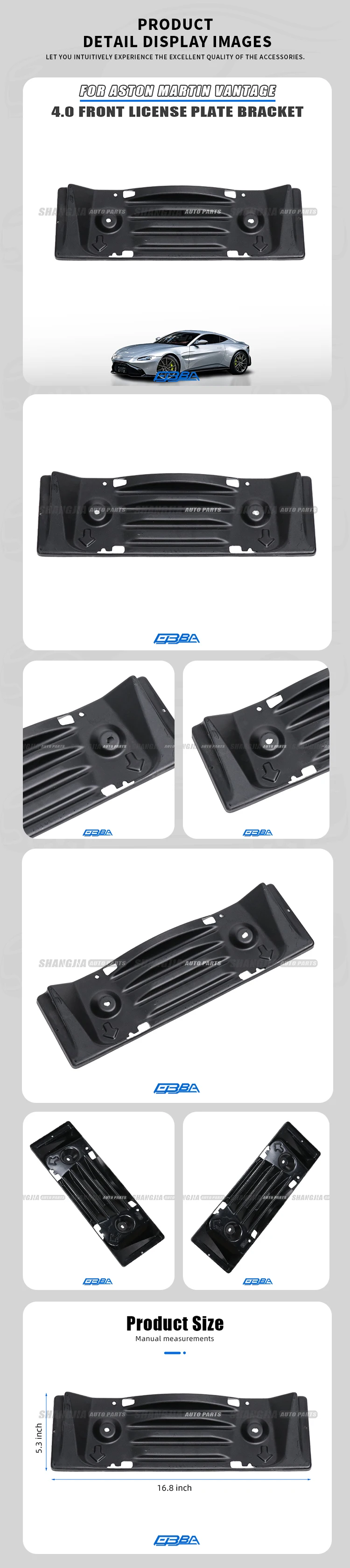 product good reputation car plate original plastic front license plate bracket for aston martin vantage 2019 2024 ky63 17a835 da797-3