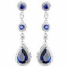 Tanzanite Tanzanitetanzanite Pear Shape Tanzanite 925 Sterling Silver New Design Rhodium Plated Stud Earrings
