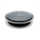 Plastic Plastic BPA Free 450ml Black Food Disposable Dry Containers Easy Open Plastic Takeaway Lunch Box With Dome Lid