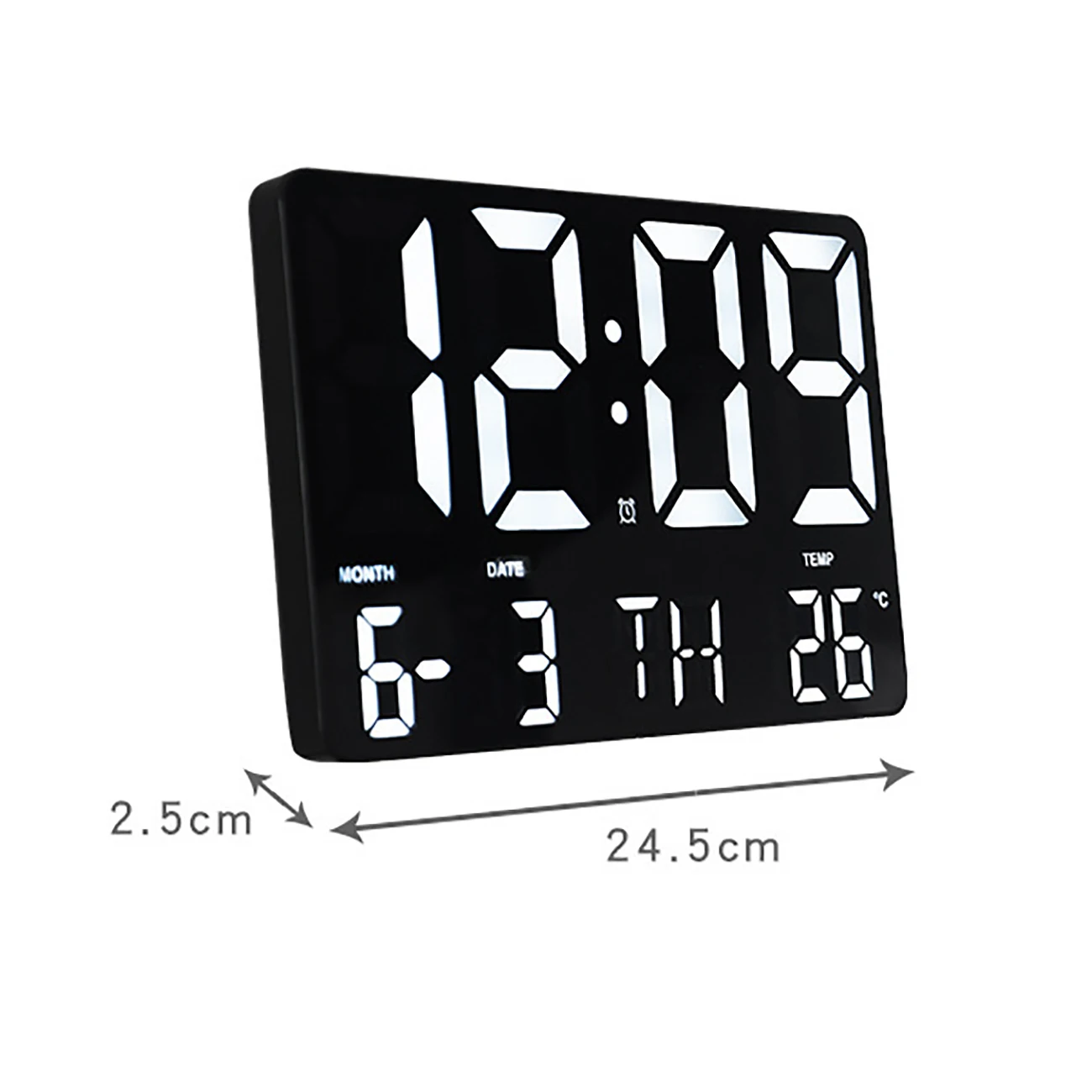 Led Digital Wall Clock Large Screen Temperature Date Day Display