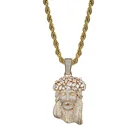 Pendant Large Size Of Jesus Crown With 3A Zircon Prong Pendant Men And Women Hip Hop Necklace