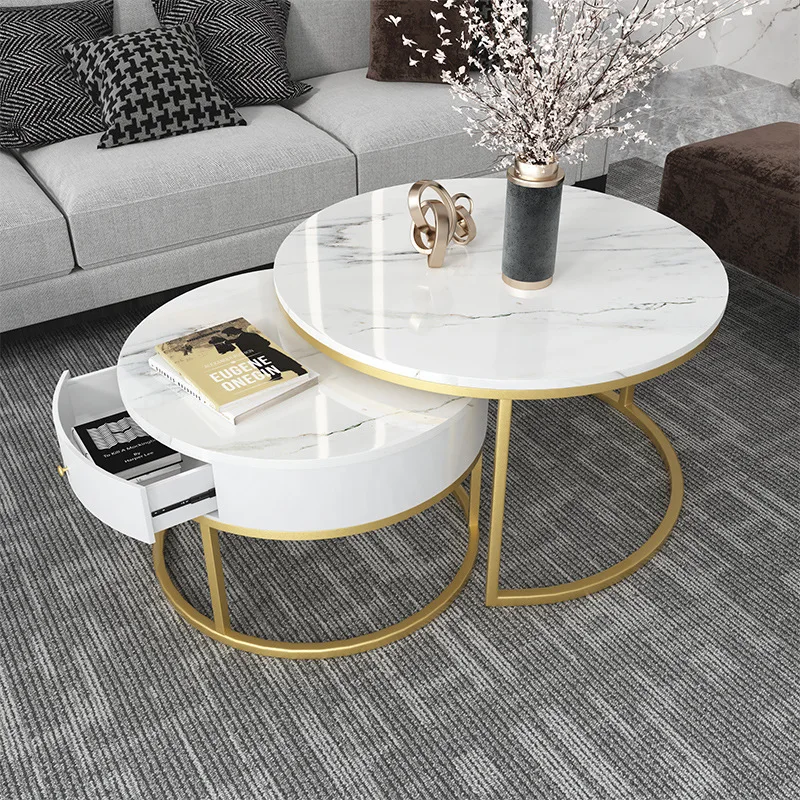 Marble Top Coffee Table Minimalist Office Home Living Room Furniture Luxury Coffee Table