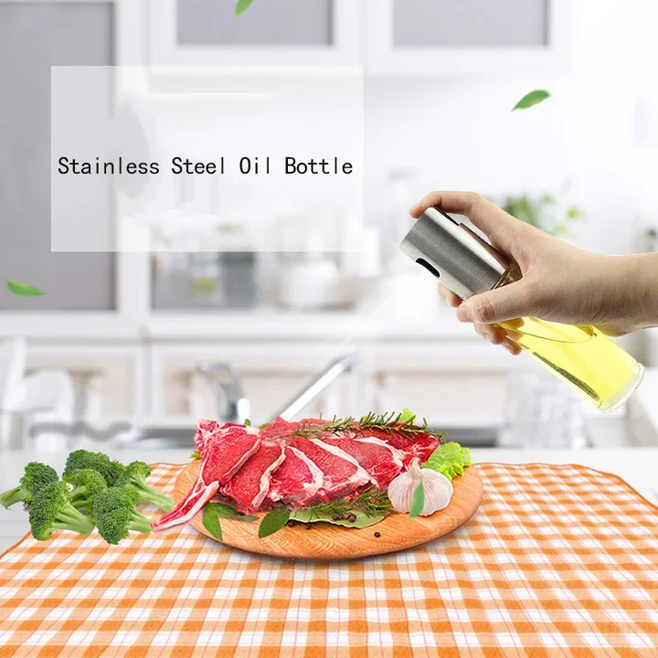 Chinagama New Kitchen Utensils Cooking Olive Oil Spray Oli Sprayer Bottle Stainless Steel Oil bottle