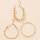 Jewelry Set Best Sale Stylish Style Luxury Gold Plated Chain Friendship Jewelry Women Charm Bracelet Bangle Set
