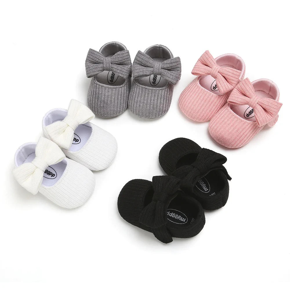 New fashion Cotton fabric Bowknot pink soft sole princess dress baby shoes girl