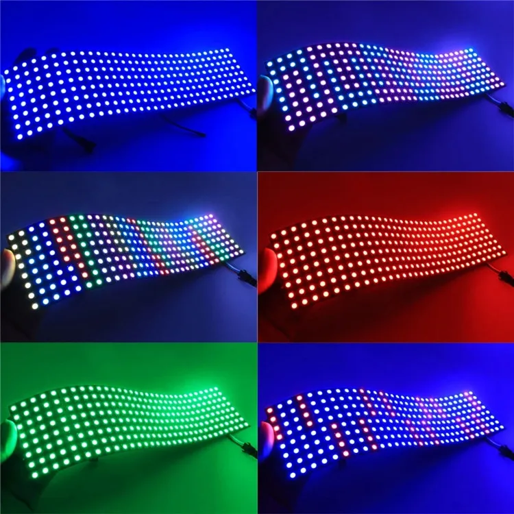 flexible 8x32 addressable p10 rgb panel WS2811 ws2812 ws2812b pixel led matrix