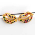 Cz Earrings Earrings Cz Earring 2020 Fashion Queen Style CZ Rainbow Mouth Red Lip Earrings