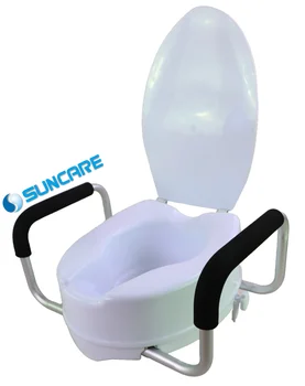 personal health care 6 inch PP Ergonomic Design portable Durable Self Assemble removable Raised Toilet Seat W/ handles & lid
