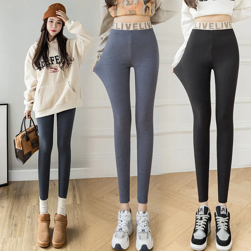 winter warm fleece lined leggings - thick velvet tights thermal pants